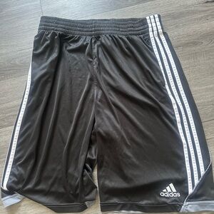 adidas Black Athletic Shorts with White Side Stripes